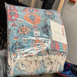 Jessica Simpson Teal and Orange Door Mat